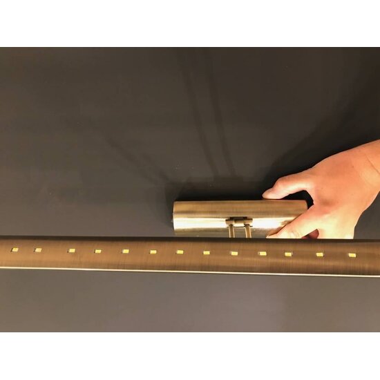 Fantasia Ensor schilderijverlichting brons, richtbare LED 10W, 900 lumen, 3000K warm wit, 555 x 180mm, IP20