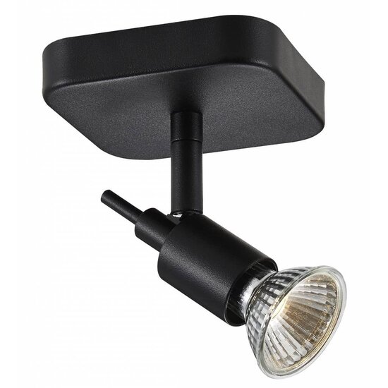 Fantasia Sonar II plafonnier noir, spot GU10 orientable sur tige, 5W LED 2700K, dimmable