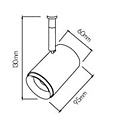 Fantasia Lithium spot sur rail, monophase, LED 12W, 2700 kelvin, faisceau 36 degres, dimmable, blanc