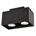 Fantasia Kubo ceiling light, rectangular, 2x GU10 5W LED incl., 180x90mm, dimmable, black
