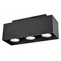 Fantasia Kubo ceiling light, rectangular, 3x GU10 5W LED incl., 270x90mm, dimmable, black