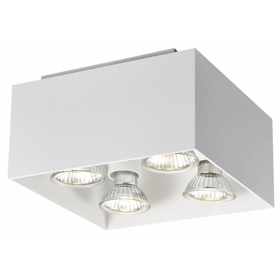 Fantasia Kubo square ceiling lamp, black aluminium, 4x GU10 fitting (bulbs not included), 180x180x110mm, IP20