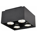 Fantasia Kubo vierkante plafondlamp, aluminium, zwart, 4x GU10-fitting (excl. lichtbron), 180x180x110mm, IP20