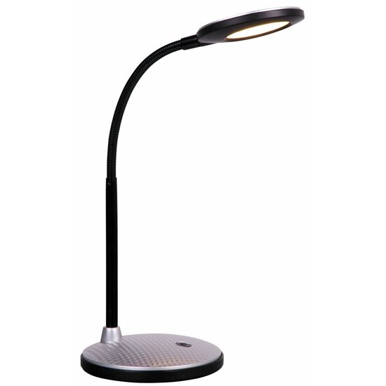 Fantasia desk lamp LED black with silver, 365mm high, 5W SMD LED, 350 lumens, 3000K warm white, adjustable