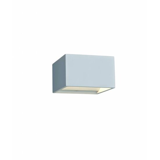 Fantasia Niobe wandlamp LED vierkant up-down, 4W geïntegreerde LED, 3000K, 102x102x63mm, grijs aluminium, IP20