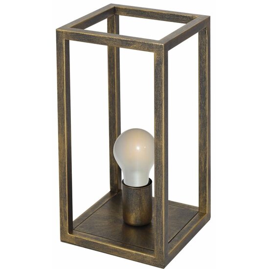 Fantasia Kago lampe de table rustique, pied métal, cuivre ancien, culot E27, hauteur 40,5 cm, ampoule non incluse