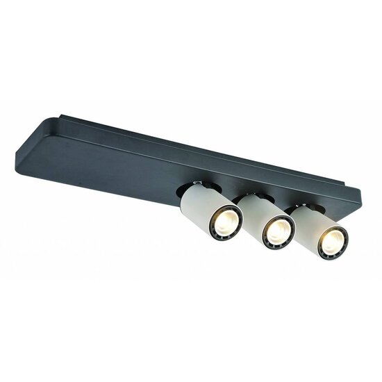 Fantasia Fantasia Nysit adjustable ceiling lamp with 3 GU10 LED spots, all-black metal, 500mm
