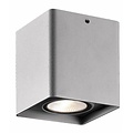 Fantasia Qbus square ceiling lamp, grey/silver, 9W LED, 700 lumens, 3000K, IP54, 90 x 90 x 102.5 mm