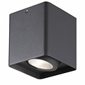 Fantasia Qbus vierkante plafondlamp, grijs/zilver, 9W LED, 700 lumen, 3000K, IP54, 90 x 90 x 102,5 mm