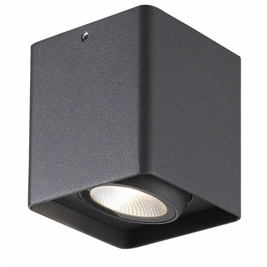 Fantasia Fantasia Qbus square ceiling lamp, grey/silver, 9W LED, 700 lumens, 3000K, IP54, 90 x 90 x 102.5 mm