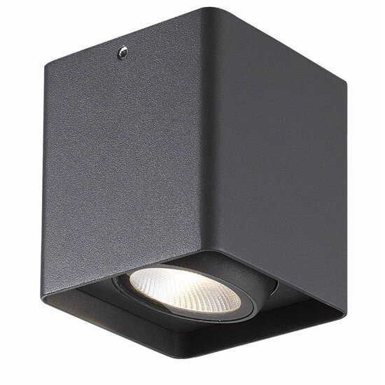 Fantasia Qbus square ceiling lamp, grey/silver, 9W LED, 700 lumens, 3000K, IP54, 90 x 90 x 102.5 mm