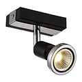 Fantasia Fantasia Robus spot plafonnier orientable noir-chrome, métal, GU10 LED 3000K, 367 lumens, IP20, 100x51x77mm