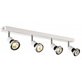 Fantasia Robus rectangular ceiling lamp white-chrome, 4x GU10 LED 5W included, 3000K warm white light