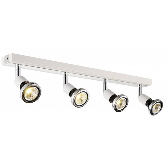 Fantasia Robus plafondlamp, geborsteld staal-chroom, 4x GU10 LED 5W incl., richtbaar, 550 x 77 mm