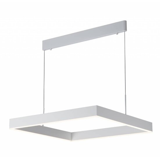 Fantasia Fantasia Pure suspension carrée, LED intégrée 31W, 2170 lumens, 3000K, Ø615 mm, aluminium blanc