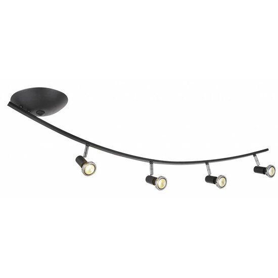 Fantasia Xzibit plafonnier arc, acier brossé-chrome, 4x GU10 LED 5W incl., orientable, 1160 x 322 mm