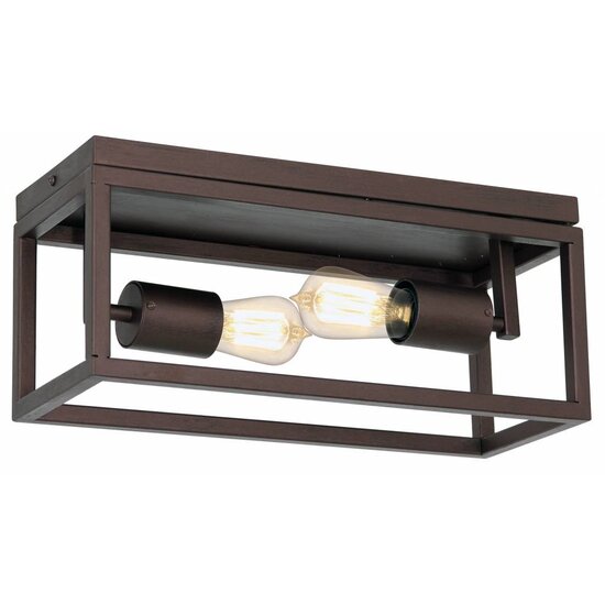 Fantasia Kago ceiling lamp in steel, rust/old copper/black, 400mm wide, 2xE27 fitting (bulbs excl.)