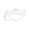Fantasia Sedna ceiling lamp, round white glass with brushed steel rim, 2x10W E27 bulbs included, 3000K