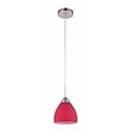 Fantasia Fantasia Ninis lámpara colgante con pantalla de cristal rojo y estructura níquel, casquillo E27, 160mm diámetro y 1200mm altura