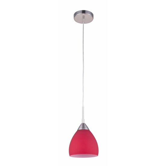 Fantasia Ninis Glas-Hängelampe, Kuppelform, grau/nickel, E27-Fassung (Lampe exkl.), 160mm Durchmesser, 1200mm Höhe