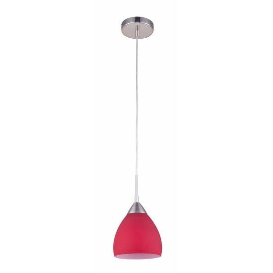 Suspension en verre Fantasia Ninis, forme dôme, gris/nickel, culot E27 (ampoule non incl.), diamètre 160mm, hauteur 1200mm