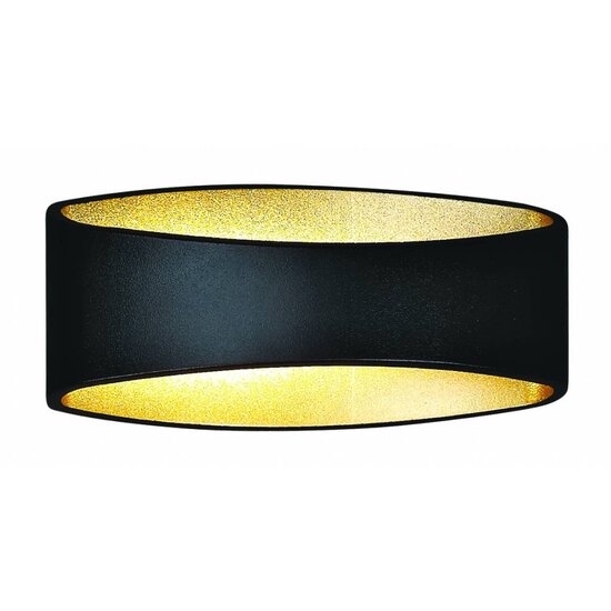 Fantasia Myra wall light in grey (aluminium), oval shape with up and down light, 5W LED, 410 lumen, 175mm wide