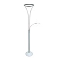 Fantasia Ceres Stehlampe mit Leselampe in weiß-chrom, dimmbare LED 30W + 6W, 3050 + 600 Lumen, 3000K warmweiß