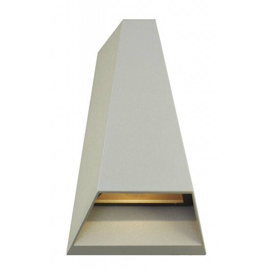Fantasia Axo aplique de exterior en plata, aluminio y vidrio, IP54 resistente al agua, LED 2x3W, 2x160 lúmenes, 3000K blanco cálido