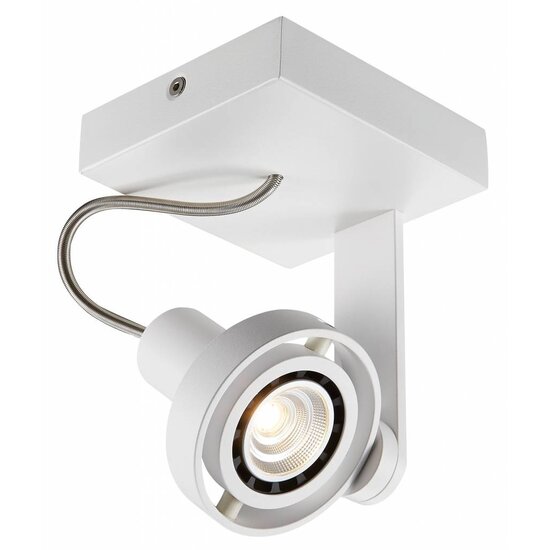 Fantasia Ziva ceiling lamp, square, white aluminium, GU10 LED 4.5W included, dimmable, 2800K, 100x110x135mm