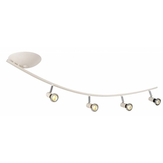 Fantasia Xzibit arc ceiling light, brushed steel-chrome, 4x GU10 LED 5W incl., adjustable, 1160 x 322 mm