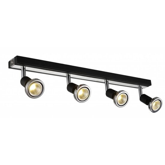 Fantasia Robus lámpara de techo, acero cepillado-cromo, 4x GU10 LED 5W incl., orientable, 550 x 77 mm