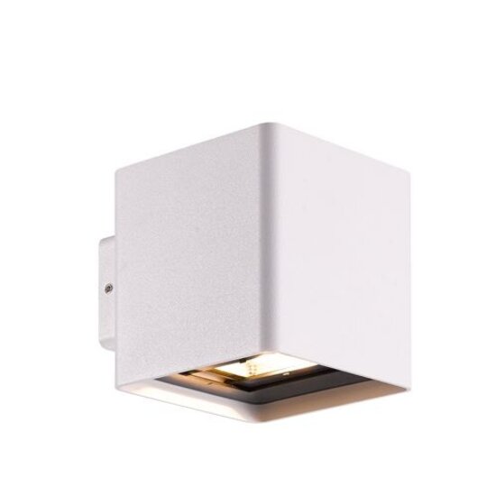 Applique d'extérieur Fantasia Qbus LED blanc, module LED 2x5W, 2x400 lumens, IP54, aluminium, 105x100x119mm