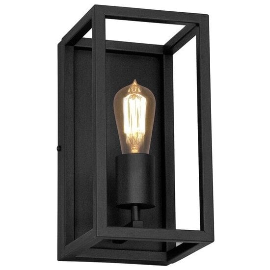 Aplique de pared Fantasia Kago negro, estilo rústico, acero, casquillo E27 (bombilla no incluida), 300 mm de alto, IP20