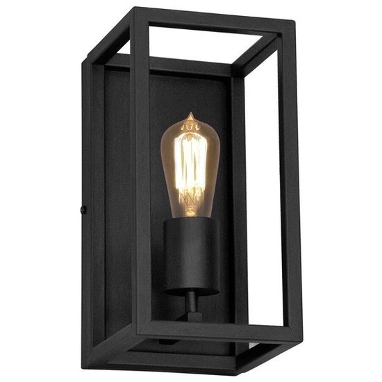Fantasia Kago wall lamp black, rural style, steel, E27 socket (bulb not included), 300 mm high, IP20