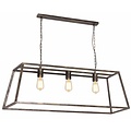 Fantasia Kago pendant lamp, black rural style, E27x3, 100 cm wide, steel, IP20, bulbs excl.