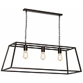 Fantasia Kago pendant lamp, black rural style, E27x3, 100 cm wide, steel, IP20, bulbs excl.