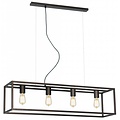 Fantasia Kago pendant lamp with 4 E27 sockets, steel in old copper, ruggine and black, 100 x 25 cm, adjustable cables
