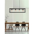 Fantasia Kago pendant lamp with 4 E27 sockets, steel in old copper, ruggine and black, 100 x 25 cm, adjustable cables