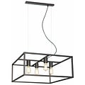 Fantasia Suspension carrée Fantasia Kago en acier noir, 600x600x250mm, 4x douille E27 (ampoule non incluse), IP20