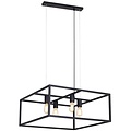 Fantasia Kago quadratische Hängelampe in Altkupfer, Stahl, 4x E27-Fassung, 600x600x250mm, verstellbare Kabel