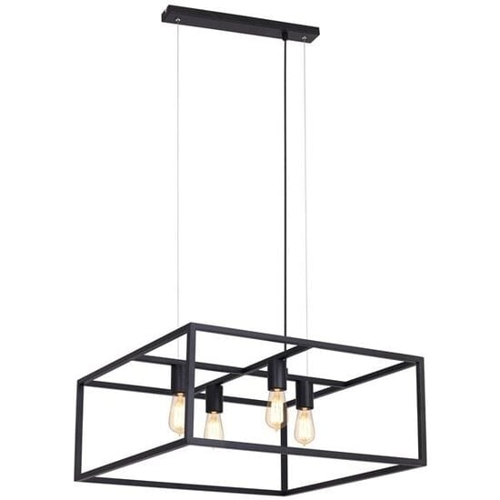 Fantasia Fantasia Kago square hanging lamp in black steel, 600x600x250mm, 4x E27 fitting (bulb not included), IP20
