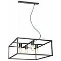 Fantasia Kago quadratische Hängelampe in Altkupfer, Stahl, 4x E27-Fassung, 600x600x250mm, verstellbare Kabel