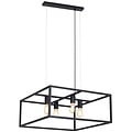 Fantasia Fantasia Kago square hanging lamp in black steel, 600x600x250mm, 4x E27 fitting (bulb not included), IP20