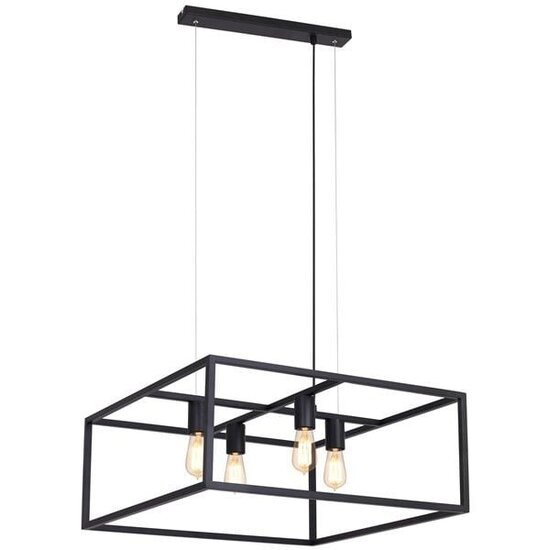 Fantasia Kago square pendant lamp in old copper, steel, 4x E27 fitting, 600x600x250mm, adjustable cables