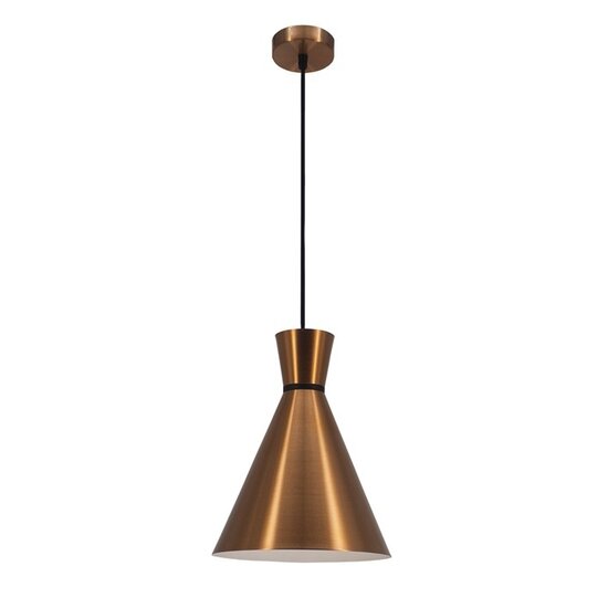 Fantasia KONO pendant light, conical, white, Ø39.5 cm, metal, E27 socket, bulb not included
