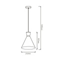 Fantasia KONO pendant light, conical, white, Ø39.5 cm, metal, E27 socket, bulb not included