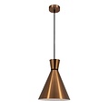 Fantasia lámpara colgante cónica de plástico negro, diámetro 25 cm, altura regulable hasta 154,5 cm, casquillo E27, bombilla no incluida