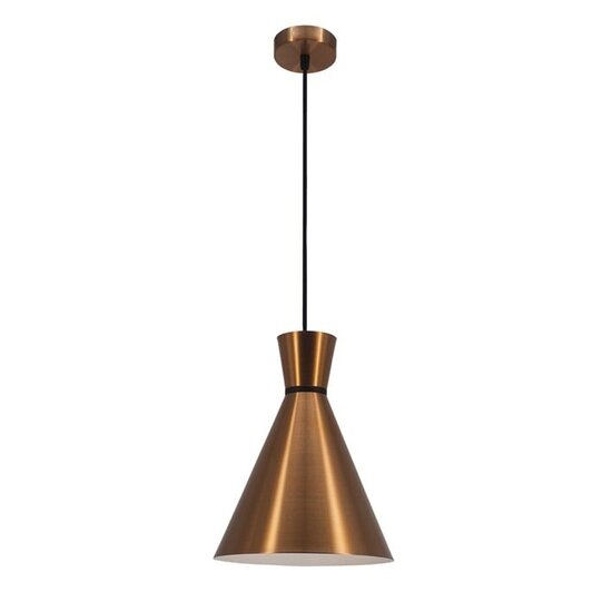 Fantasia cone pendant lamp in black plastic, diameter 25 cm, height adjustable up to 154.5 cm, E27 fitting, bulb not included