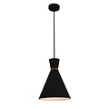 Fantasia lámpara colgante cónica de plástico negro, diámetro 25 cm, altura regulable hasta 154,5 cm, casquillo E27, bombilla no incluida