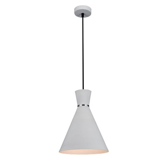 Fantasia cone pendant lamp in black plastic, diameter 25 cm, height adjustable up to 154.5 cm, E27 fitting, bulb not included